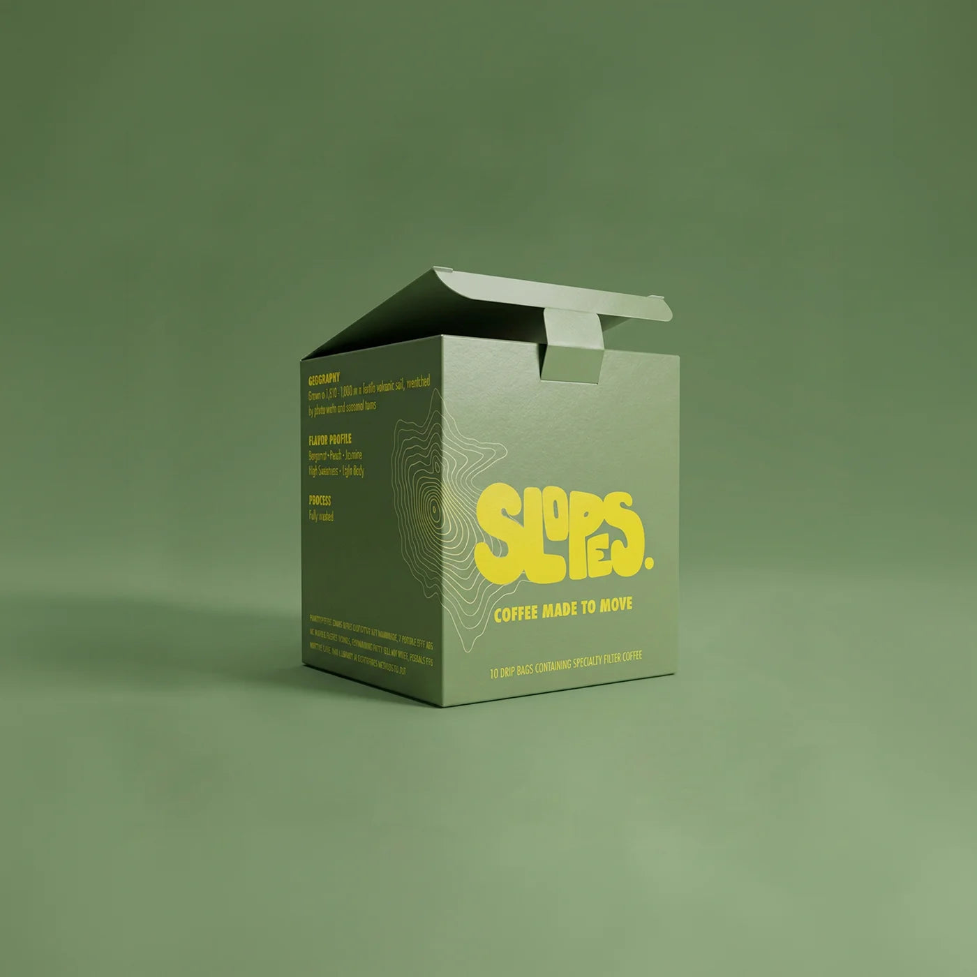 slopes coffee filter drip bag package frontview