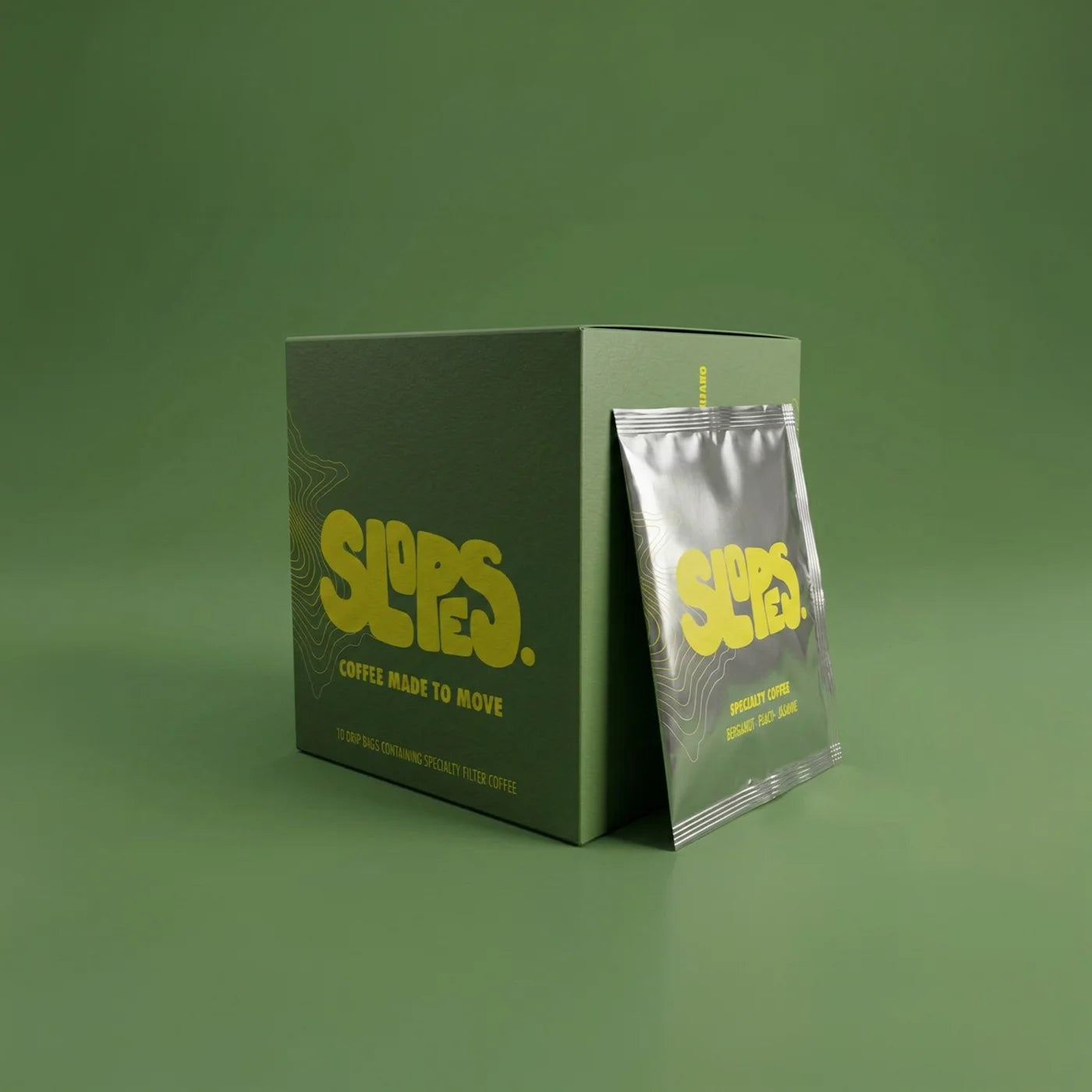 slopes coffee filter drip bag package with single bag