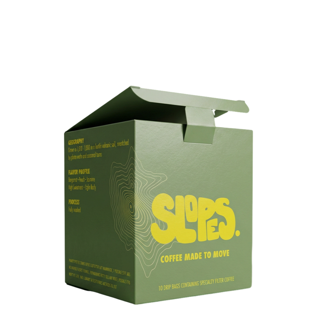 slopes coffee filter drip bag package