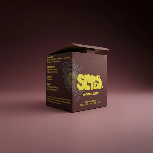 slopes coffee functional drip bag package frontview